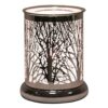 25w White And Silver Touch Sensitive Aroma Lamp 17cm Tree Silhouette