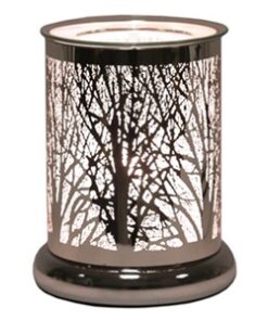 25w White And Silver Touch Sensitive Aroma Lamp 17cm Tree Silhouette