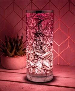 Leaf Touch Sensitive Aroma Lamp In Pink And Silver 26cm