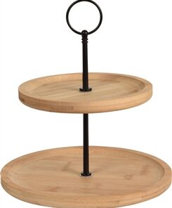 Bamboo 2 Tier Food Stand 21cm