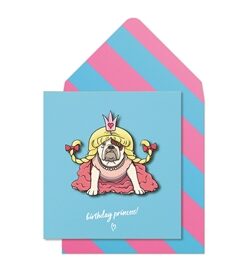 Birthday Bulldog Princess Card