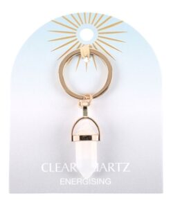 Clear Quartz Crystal Keyring