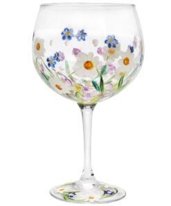 Daisies Handpainted Gin Glass