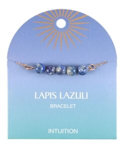 Lapis Lazuli Crystal Beaded Chain Bracelet