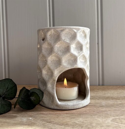 Natural Speckled Honeycomb Ceramic Oil Burner - Wax Melter