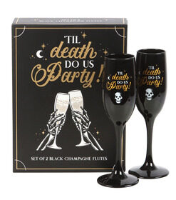 Pair Of Til Death Do Us Party Champagne Flutes