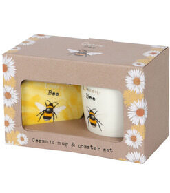 Queen Bee Ceramic Mug & Coaster Set