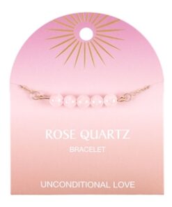 Rose Quartz Crystal Beaded Chain Bracelet