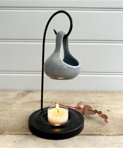 Tear Drop Style Wax Melter Oil Burner Grey