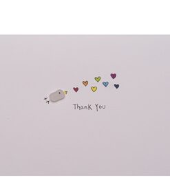 Thank You Multi Colour Hearts Sea Glass Card