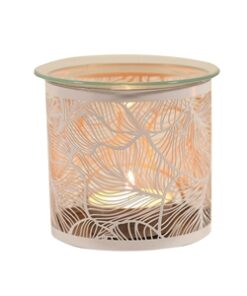 White Wax Oil Burner Candle Holder Botanicals