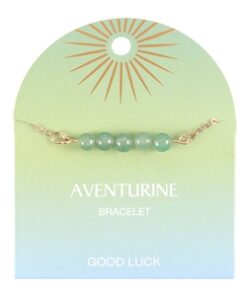 Aventurine Crystal Beaded Chain Bracelet