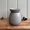 Spa Collection Stoneware Wax Burner With Removeable Dish Grey