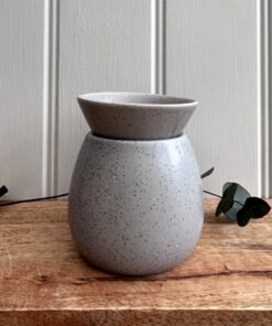 Spa Collection Stoneware Wax Burner With Removeable Dish Grey