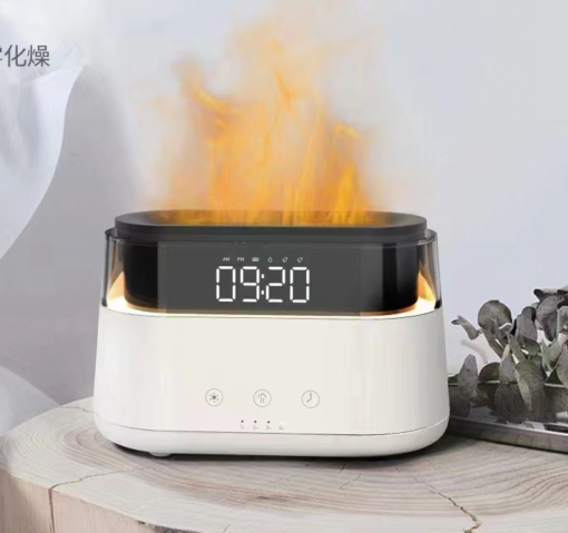 Modern Aroma Diffuser Led Clock Usb C Flame Effect 2