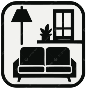 Pngtree Black Sofa Icon With Plant And Lamp On It Vector Png Image 15467376