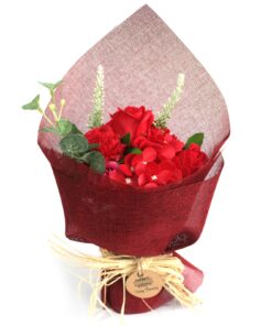 Standing Soap Flower Bouquet Red