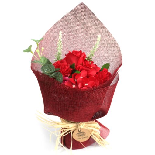 Standing Soap Flower Bouquet Red