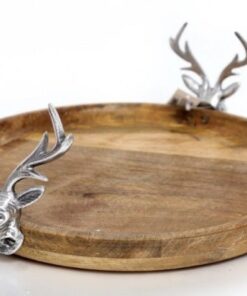 Wooden Cake Stand With Reindeer